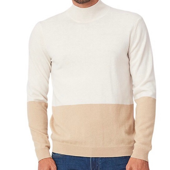 Paige Wayne Two-Tone Sweater in fresh linen/aged parchment-size M - Picture 4 of 8